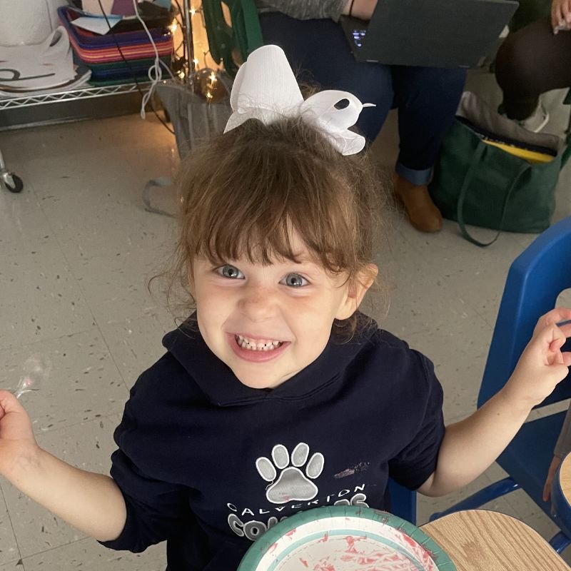 early childhood student in class